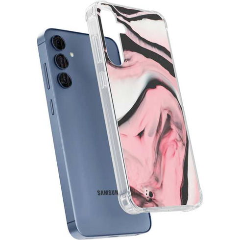 Pink Marble Ink Galaxy S24 Clear Case